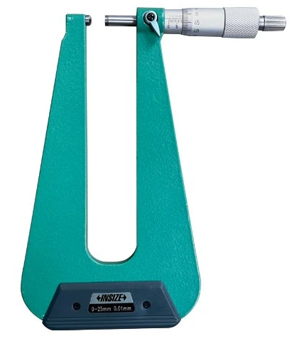 Analógový mikrometer 0-25 mm na meranie hrúbky plechu, typ B, Insize