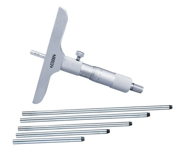 Mikometrický hĺbkomer 0-150 mm s meracími nadstavcami, Insize