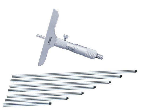 Mikometrický hĺbkomer 0-200 mm s meracími nadstavcami, Insize