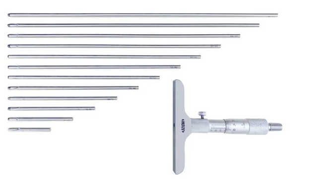 Mikometrický hĺbkomer 0-300 mm s meracími nadstavcami, Insize