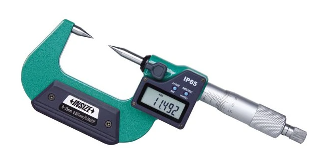 Digitálny mikrometer 0-25 mm s hrotovými dotykmi, typ A, Insize