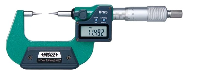 Digitálny mikrometer 0-25 mm s hrotovými dotykmi, typ B, Insize