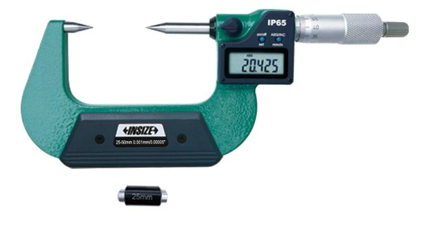 Digitálny mikrometer 25-50 mm s hrotovými dotykmi, typ A, Insize