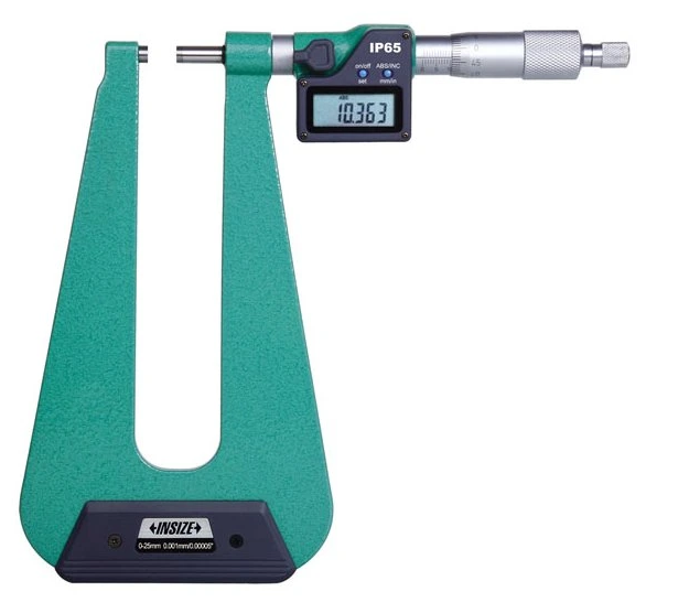 Digitálny mikrometer 0-25 mm na meranie hrúbky plechu, typ A, Insize