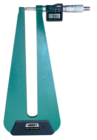 Digitálny mikrometer 0-25 mm na meranie hrúbky plechu, typ B, Insize
