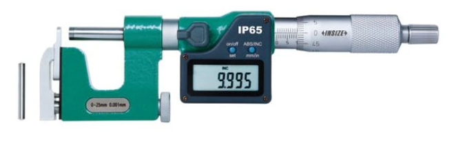 Digitálny mikrometer 0-25 mm s výmennou dotykovou plochou, Insize