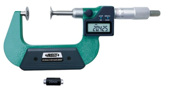 Digitálny mikrometer 25-50 mm s tanierikovými dotykmi, Insize