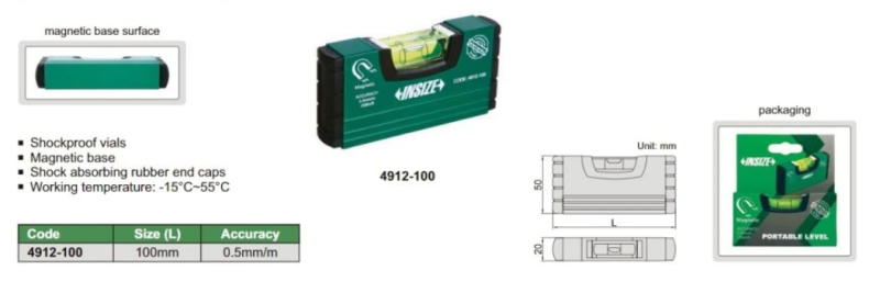 Vodováha 100 mm, Insize