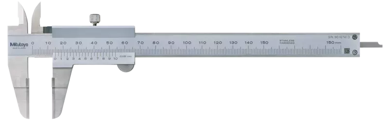 Analógové posuvné meradlo 0-150 mm s čeľusťami v tvare ostria, Mitutoyo