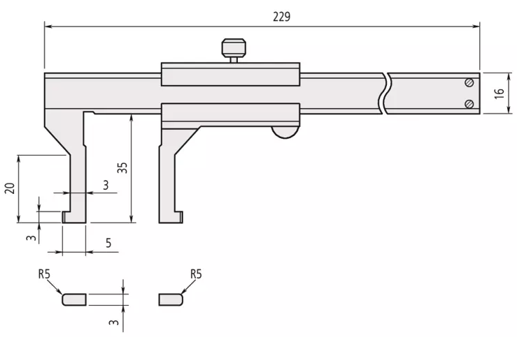 Analógové posuvné meradlo 10,1-150 mm, na meranie vnútorných rozmerov, Mitutoyo
