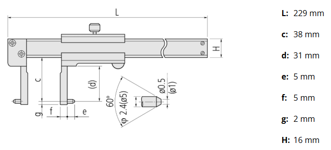 Analógové posuvné meradlo 20,1-150 mm, na meranie vnútorných rozmerov, Mitutoyo