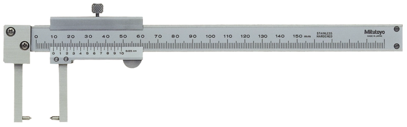 Analógové posuvné meradlo 0-150 mm, pre meranie v drážkach, Mitutoyo