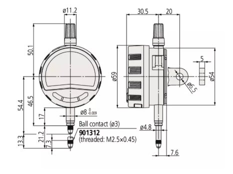 Digitálny odchýlkomer ID-C 12,7 mm, Mitutoyo