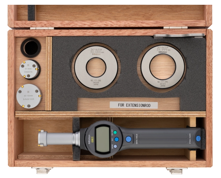 Sada digitálneho dutinomera Borematic s vymeniteľnými hlavami 25-50 mm, Mitutoyo