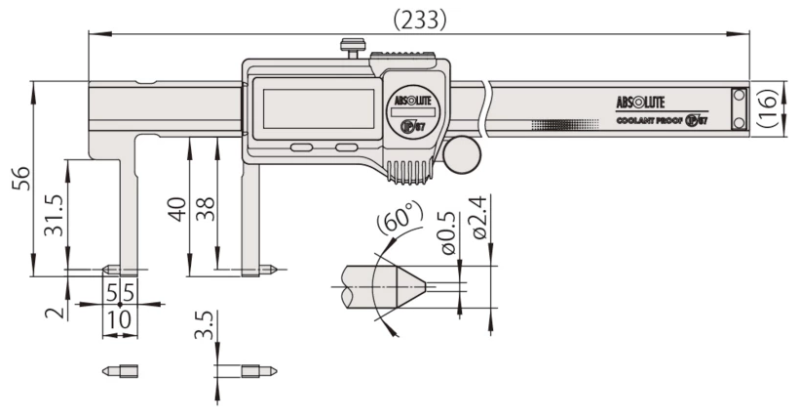 Digitálne posuvné meradlo 20,1-170 mm IP67, na meranie vnútorných rozmerov, Mitutoyo