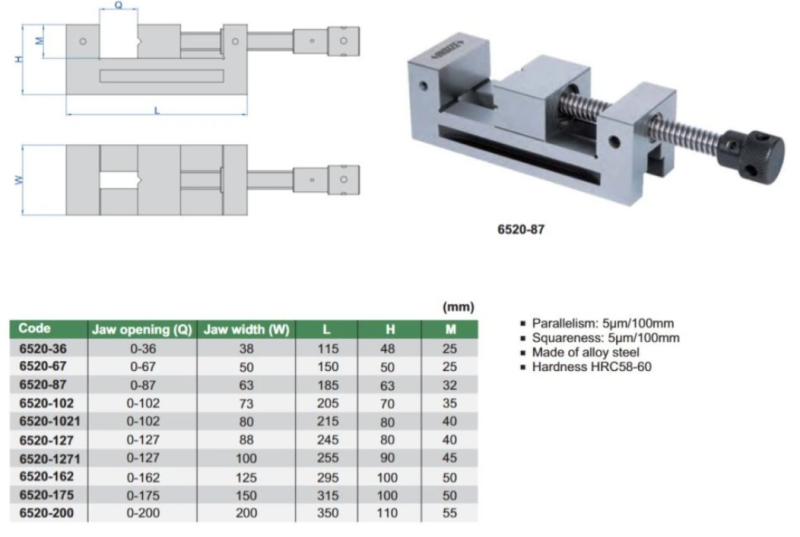Presný zverák 0-36 mm, Insize