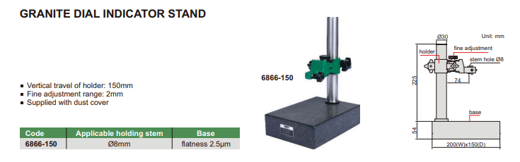 Granitový stojan pre odchýlkomery, Insize