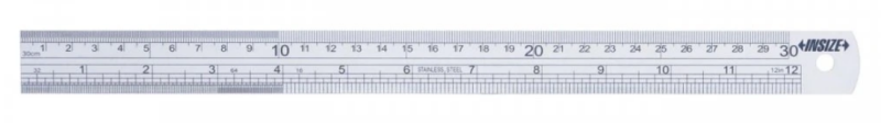 Oceľové pravítko 200 mm so stupnicou z oboch strán, Insize