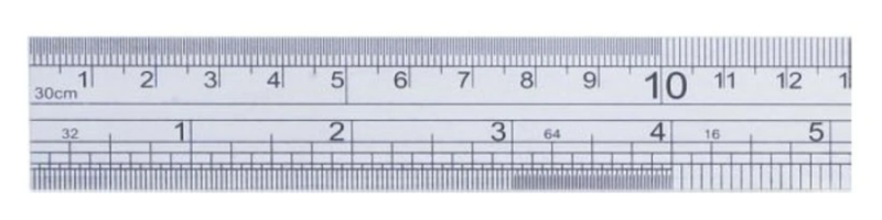 Oceľové pravítko 300 mm so stupnicou z oboch strán, Insize