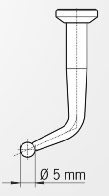 Ohnutý dotyk pre Centro, priemer 5 mm, L=50 mm, Haimer