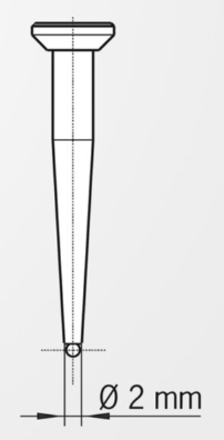 Rovný dotyk pre Centro, priemer 2 mm, L=50 mm, Haimer