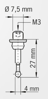 Krátky dotyk priemer 4 mm, L=27 mm, Haimer