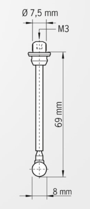 Dlhý dotyk primer 8 mm, L=69 mm, Haimer