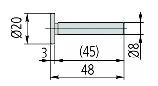 Tanierikový dotyk, pr. 20 mm, dĺžka 48 mm, Mitutoyo